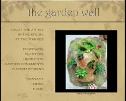 Informational site for artist who creates garden wall art